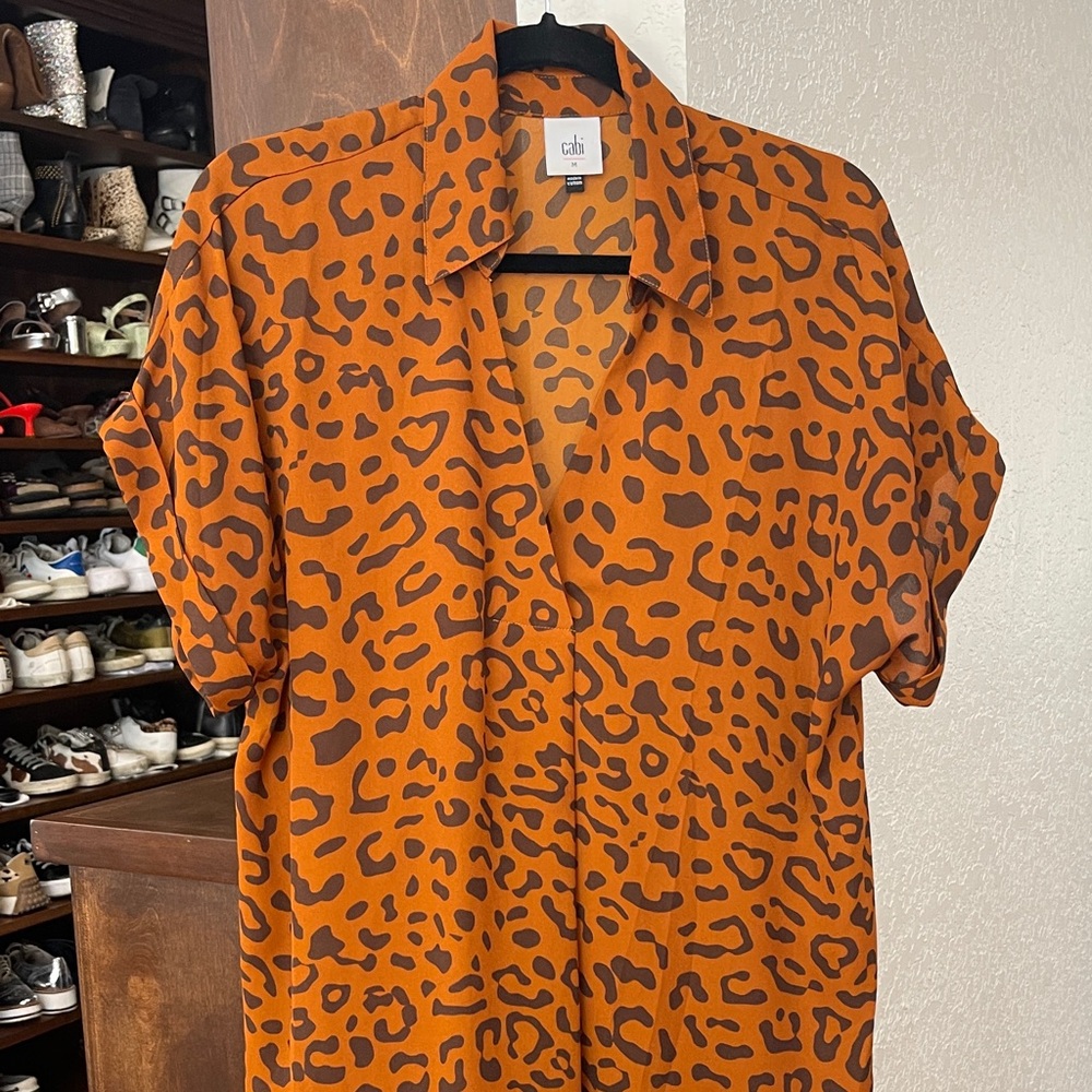 Cabi Replay Leopard Print top